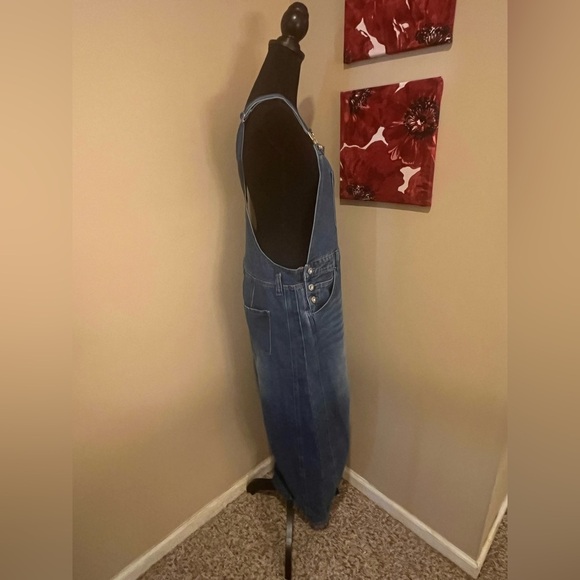Sixty Thirty Vintage Blue Denim Overalls, Barrel Leg, size Large - Picture 3 of 10